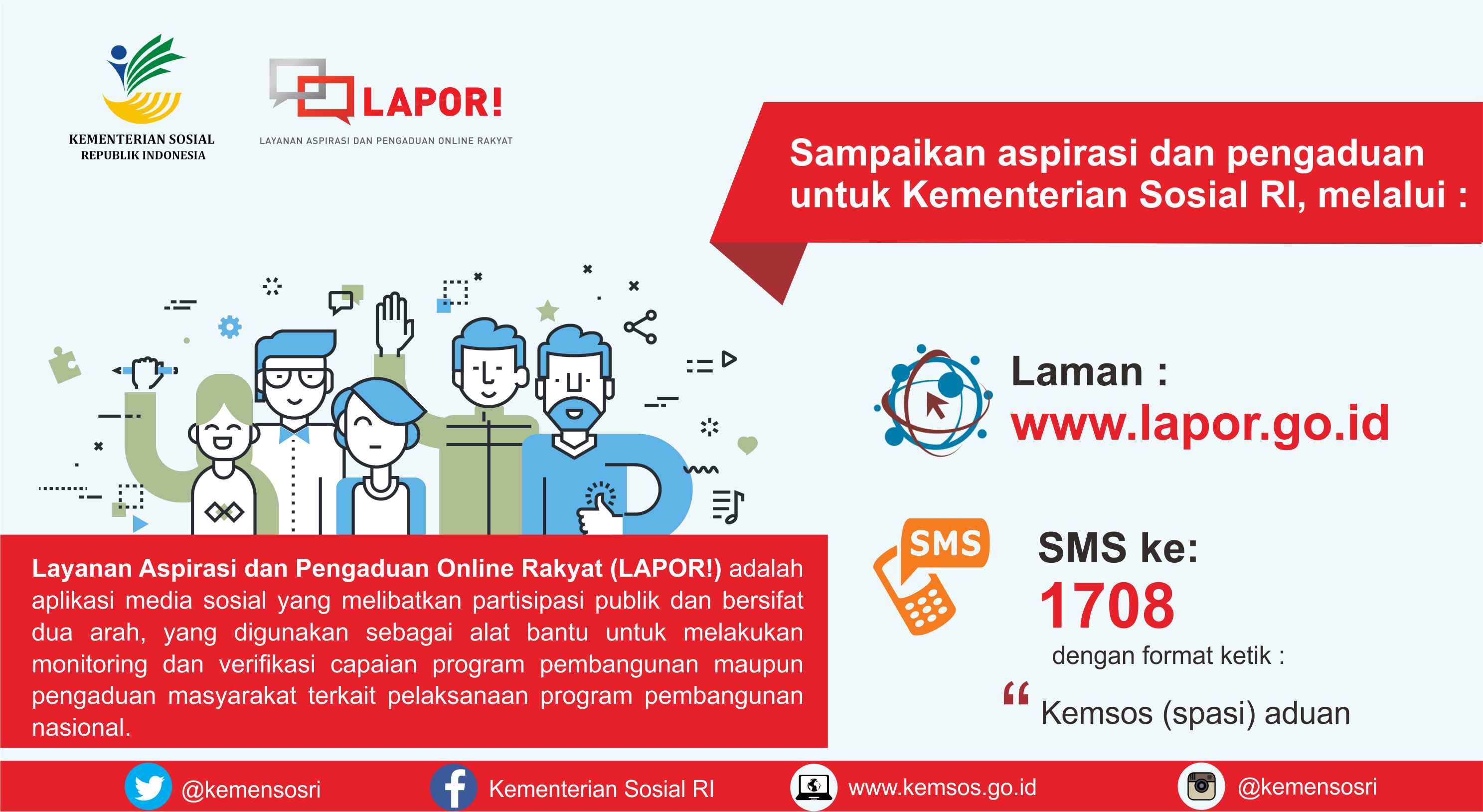 Layanan Aspirasi dan Pengaduan "Online" Rakyat (LAPOR!) Kementerian Sosial RI