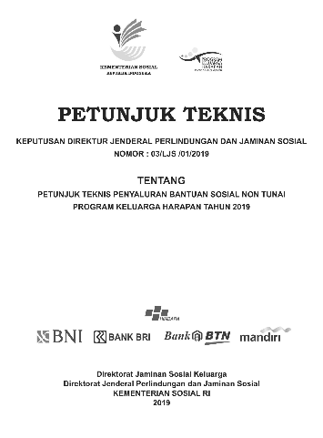 Petunjuk Teknis Penyaluran Bansos Non Tunai PKH Tahun 2019