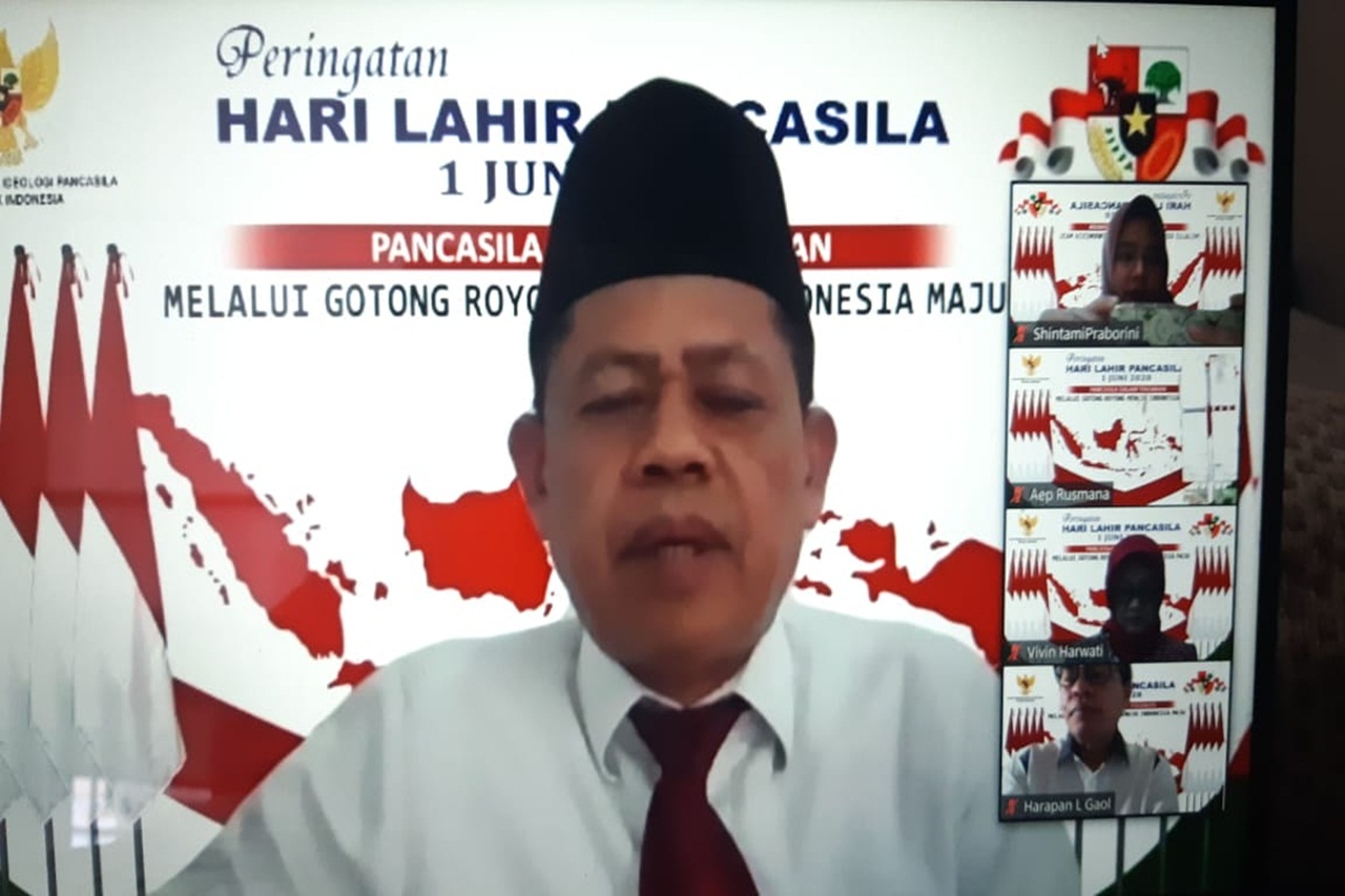 Pegawai BP3S Ikuti Upacara Hari Lahir Pancasila melalui Virtual