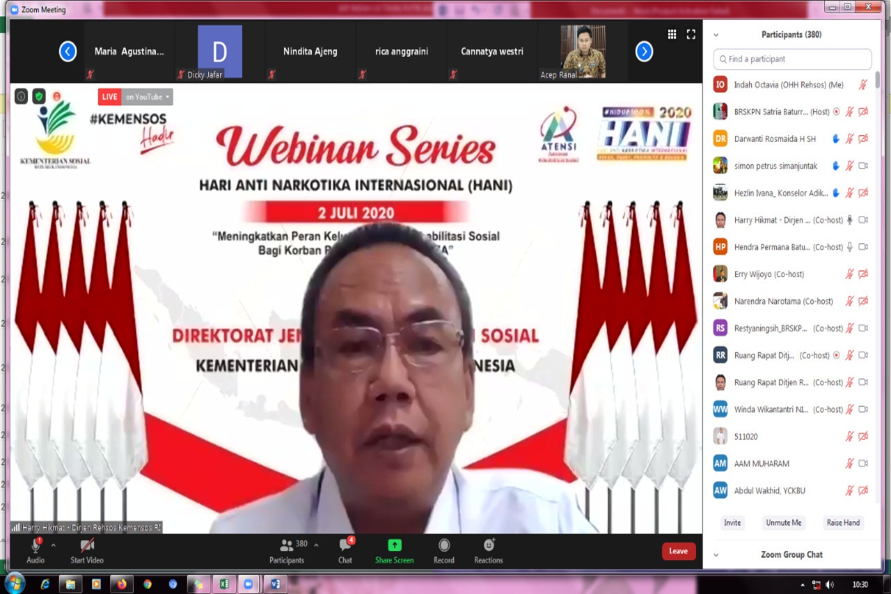 Webinar Peningkatan Peran Keluarga dalam Rehabilitasi Sosial KPN