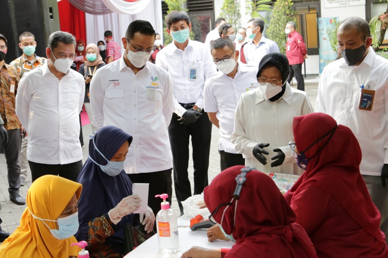 Mensos Hadiri Peluncuran BSB KPM PKH di Surabaya