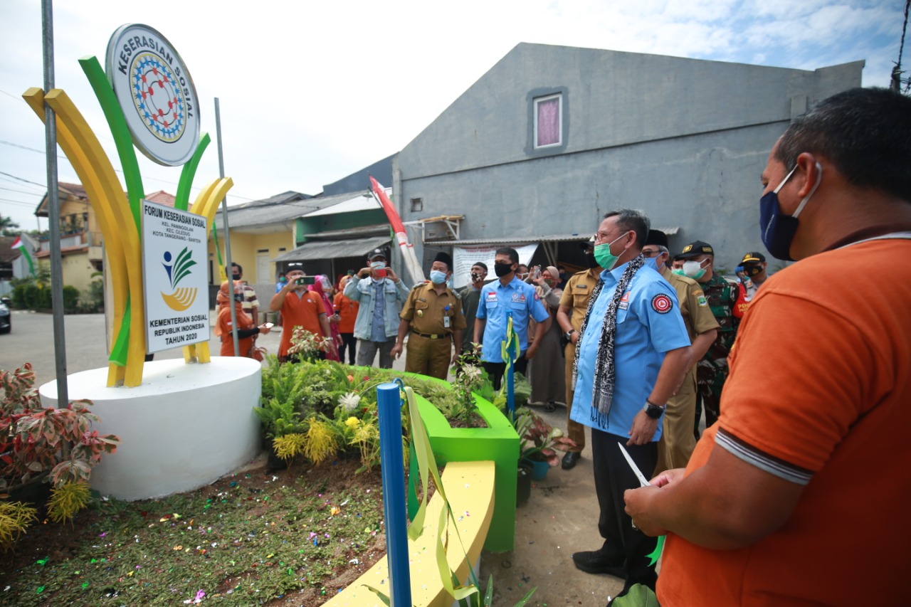 Mitigasi Bencana Sosial, Kemensos Resmikan Tugu Keserasian Sosial di Ciledug