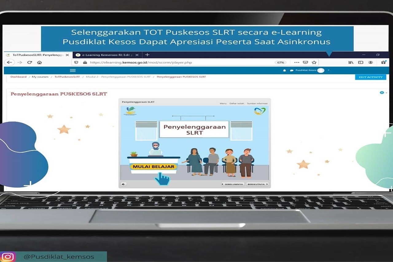 Pusdiklatkessos Selenggarakan TOT Puskesos SLRT secara "e-Learning"