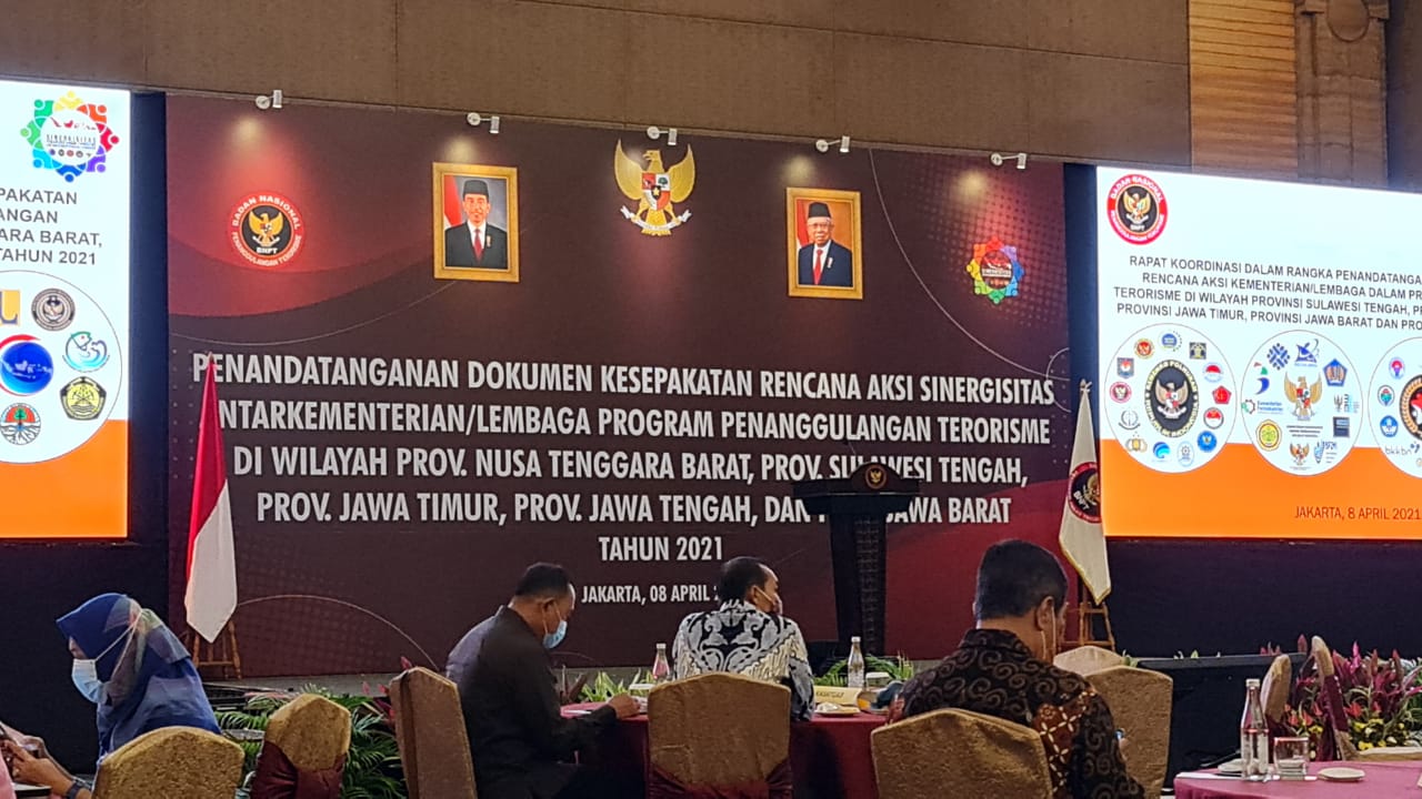 Penandatanganan Dokumen Kesepakatan Rencana Aksi Sinergitas Antar Kementerian/Lembaga Program Penanggulangan Terorisme