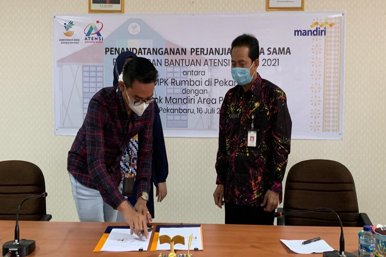 Percepat Penyaluran Bantuan ATENSI Anak, Balai "Rumbai" Tanda Tangani MoU dengan Bank Mandiri