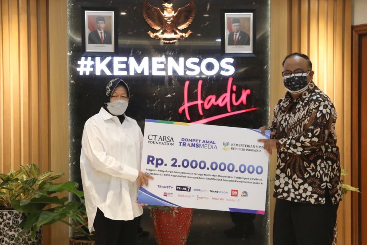 Kemensos Terima Bantuan CTARSA Foundation untuk Tenaga Medis dan Masyarakat Terdampak COVID-19