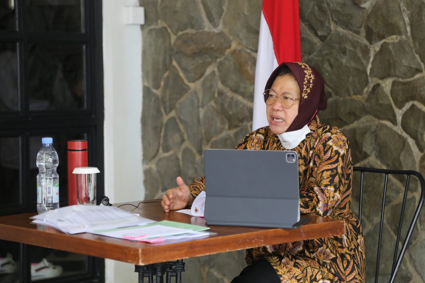 Video Conference on the Implementation of Bureaucratic Reform and Evaluation of SAKIP in the Indonesian Ministry of Social Affairs