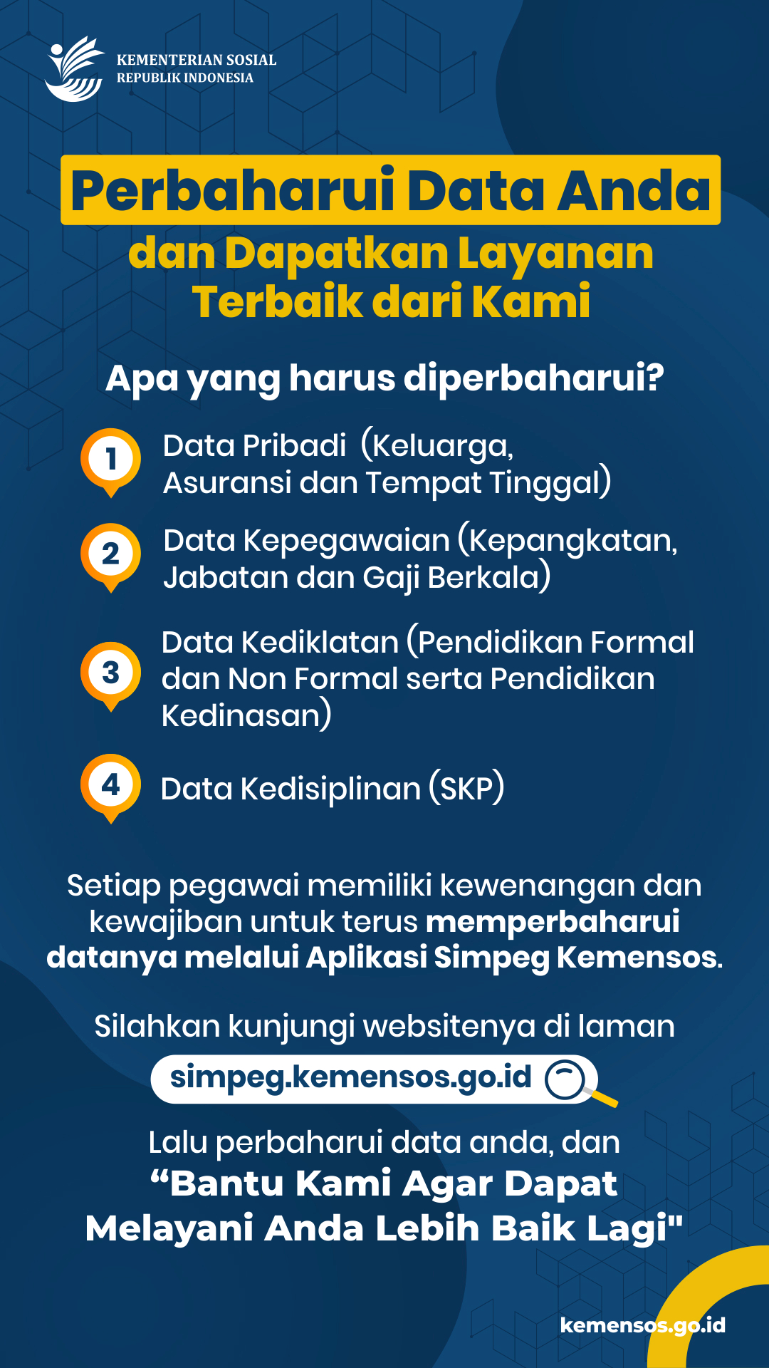 Informasi untuk Perbaharui Data Kepegawaian