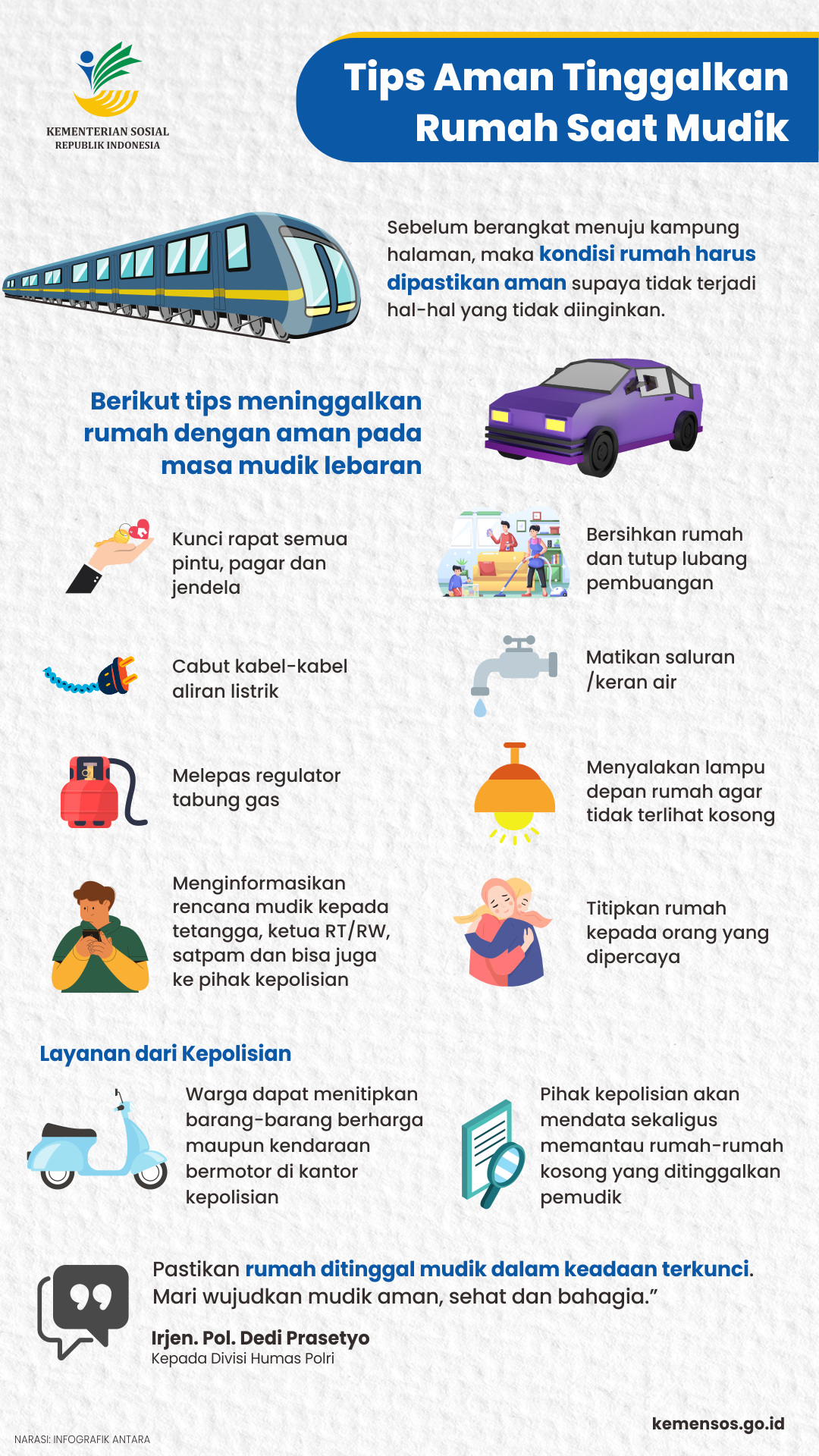 Tips Aman Tinggalkan Rumah Saat Mudik