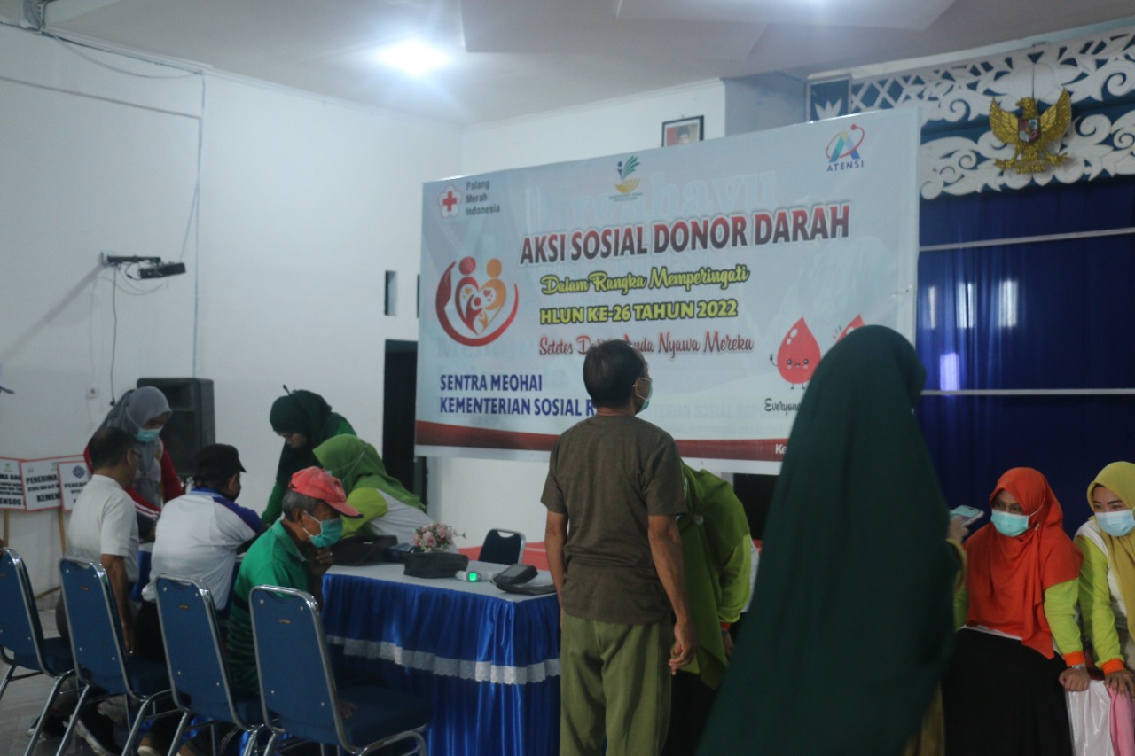 Masih Peringati HLUN, Sentra Meohai Lakukan Aksi Donor Darah dan Senam Lansia