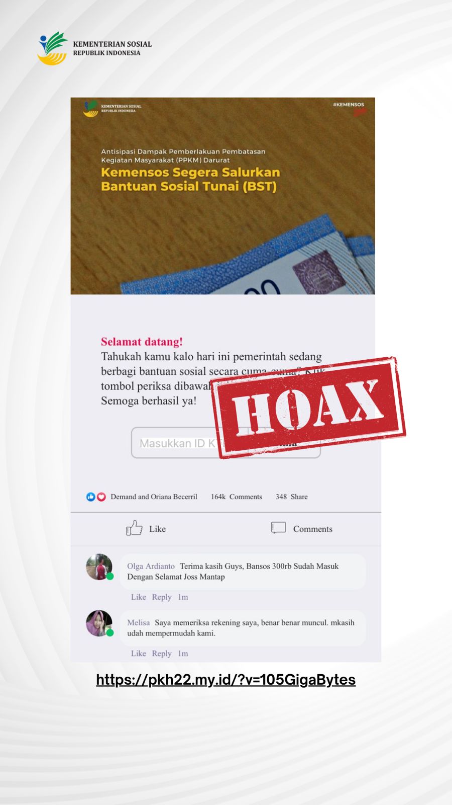 Informasi Hoax Pendaftaran PKH Tahap 2