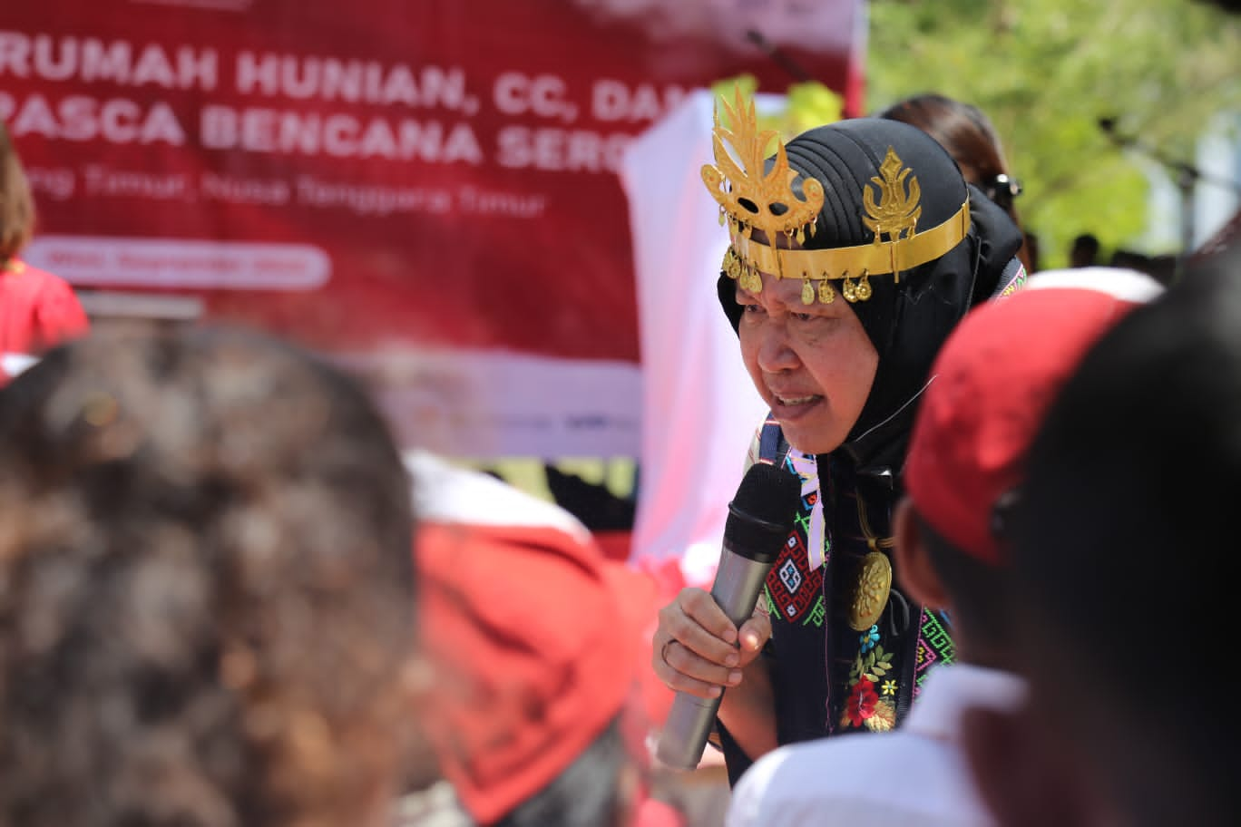 Mensos Resmikan Rumah Tahan Gempa dan Sarana Pengembangan SDM di Kawasan Perbatasan