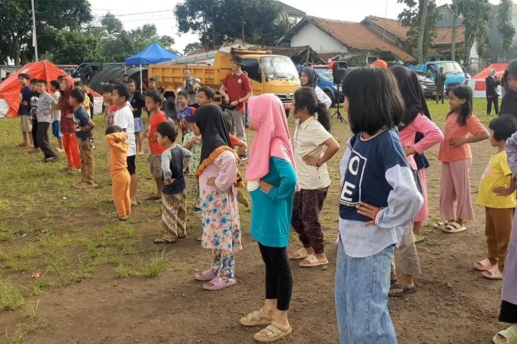 Ajak Bermain dan Bernyanyi, LDP Kemensos Ukir Senyum Ceria Anak-anak Penyintas Gempa Cianjur