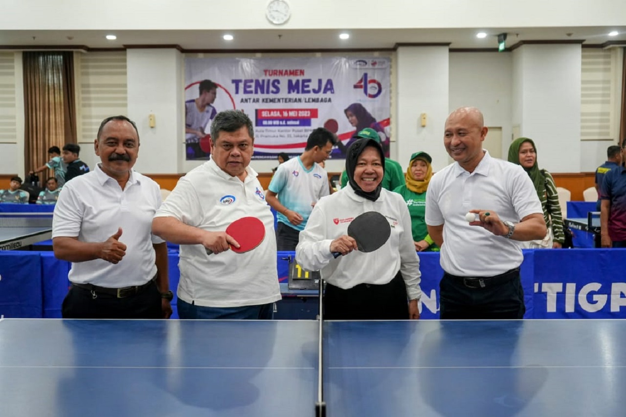 Lewat Pertandingan Tenis Meja, Kemensos-BPKP Cairkan Hubungan Antar-Instansi