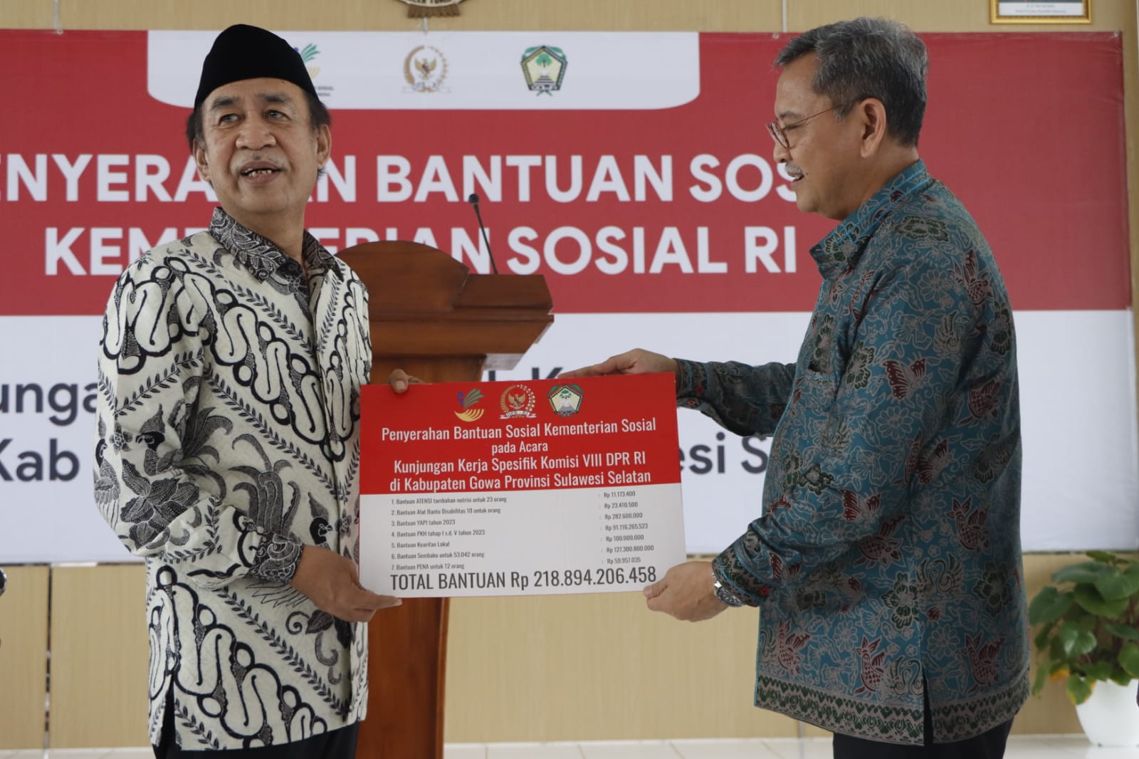 Kementerian Sosial Salurkan Bantuan Senilai 218 Miliar di Kabupaten Gowa