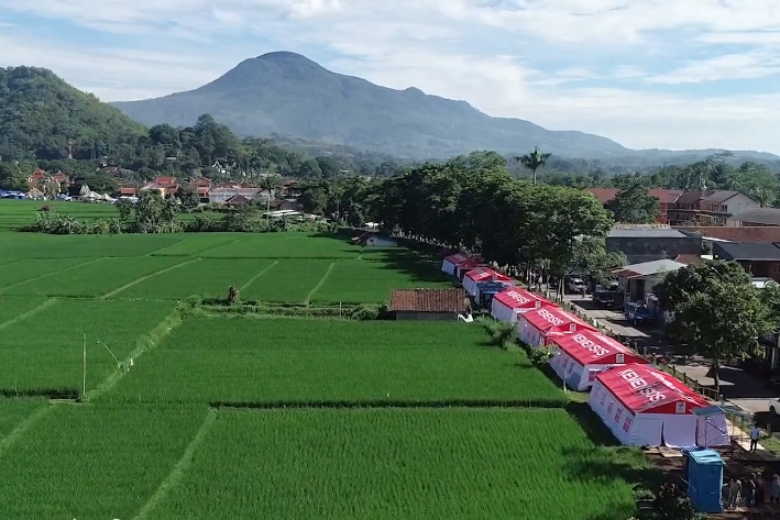 Visual Udara Posko Pengungsian Gempa Sumedang