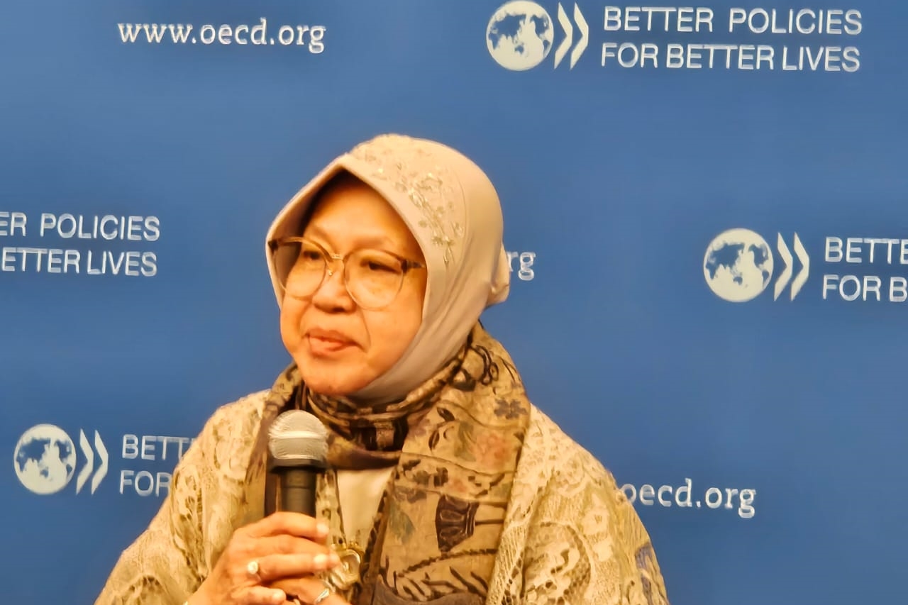 Orientasi Pembangunan Infrastruktur Bencana Mensos Risma Mendapatkan Apresiasi dari Forum Infrastruktur OECD