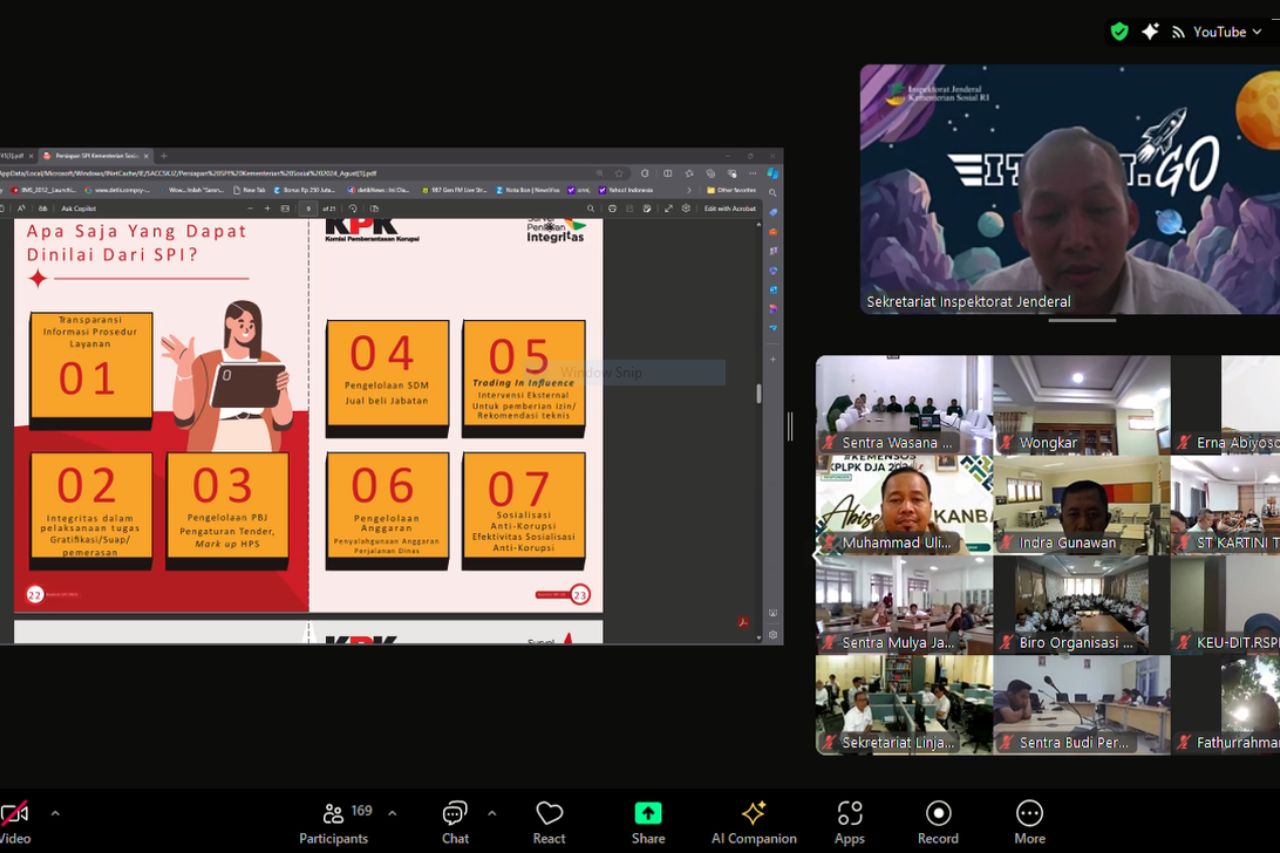 Inspektorat Jenderal Gelar Penjelasan Pelaksanaan Survei Penilaian Integritas 2024 Secara Daring